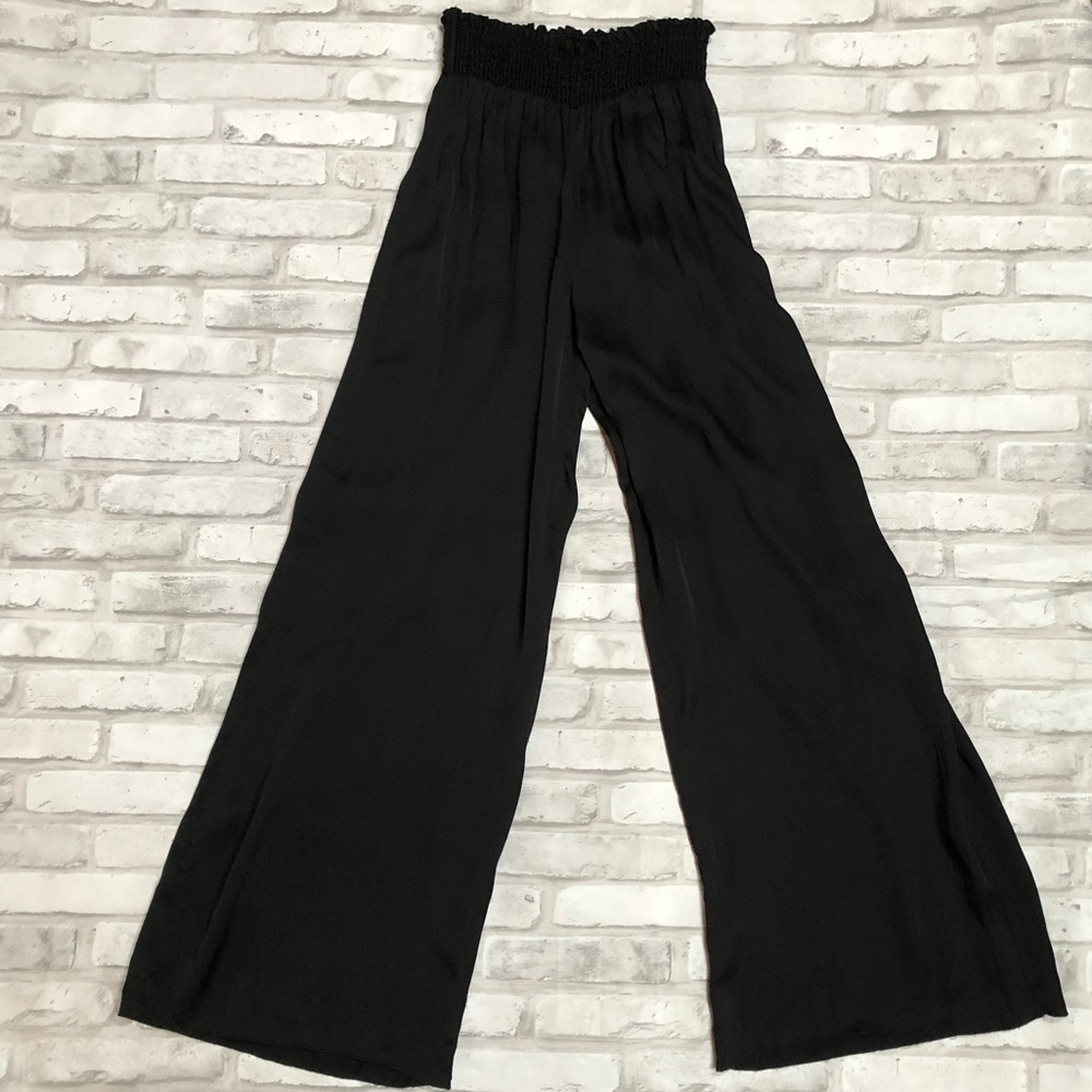 Chaser Silky Smocked Waist Wide Leg Pant